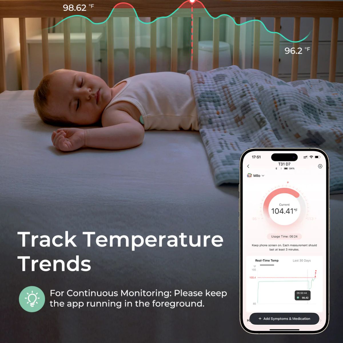 Momcozy Smart Digital Baby Thermometer with App