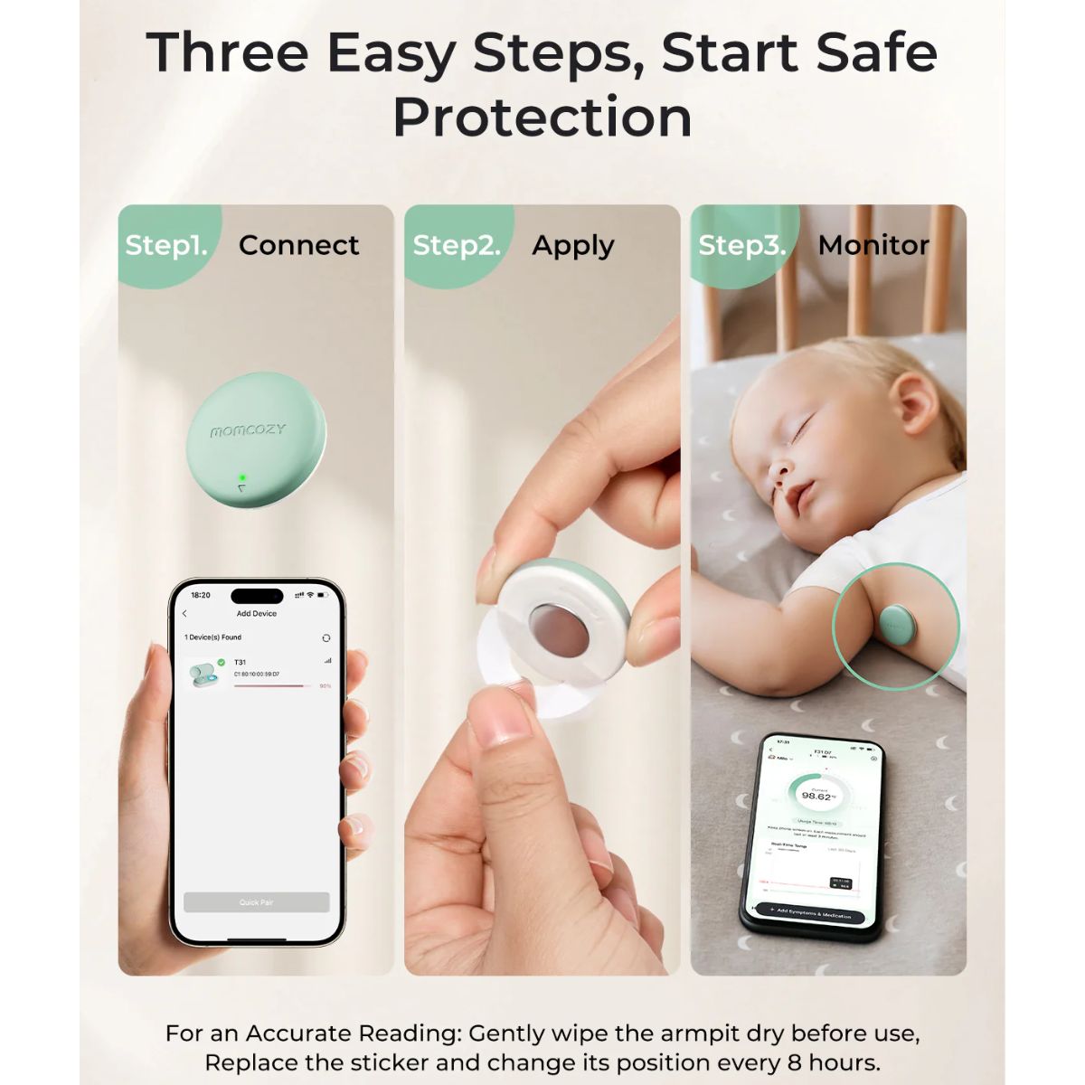 Momcozy Smart Digital Baby Thermometer with App