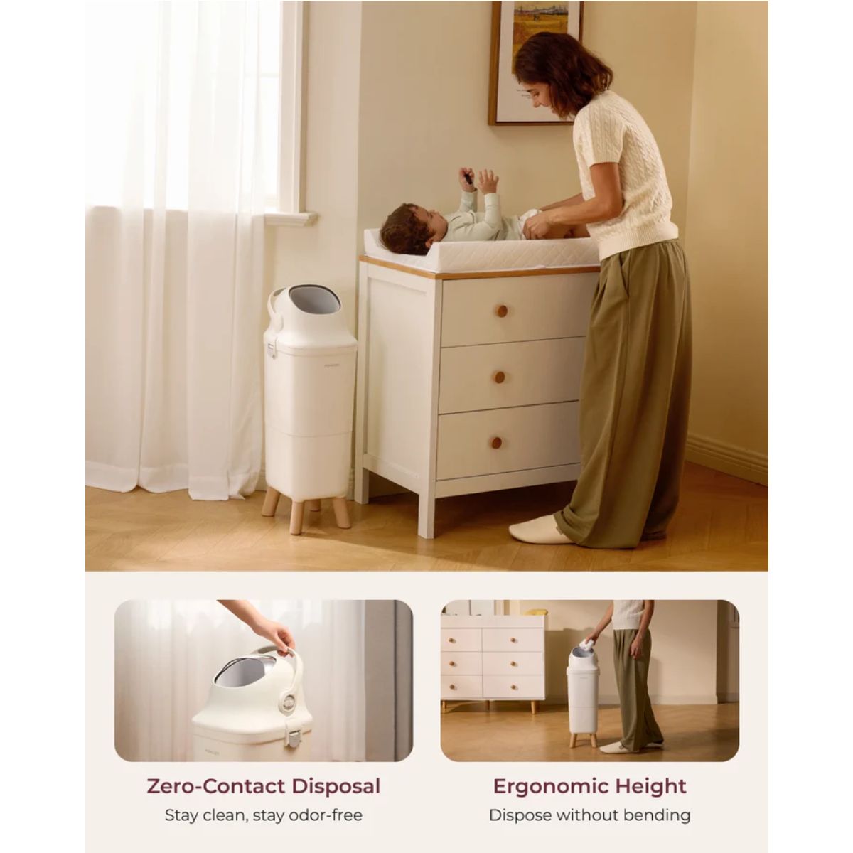 Momcozy Triple-Seal Diaper Pail on Luna Baby Store Miami
