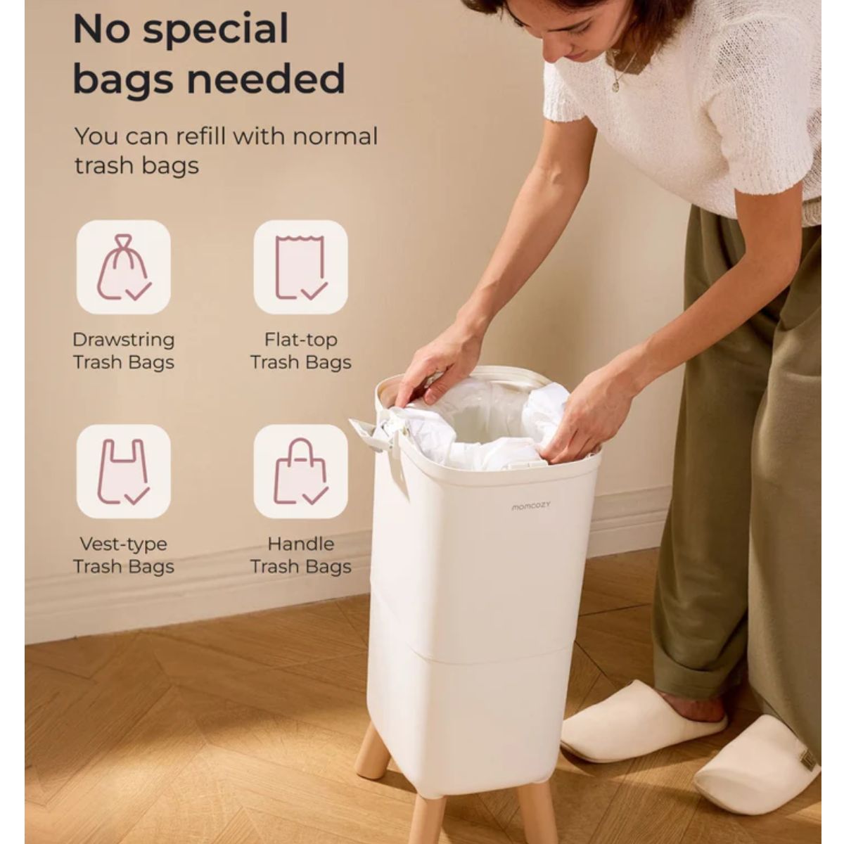Momcozy Triple-Seal Diaper Pail on Luna Baby Store Miami