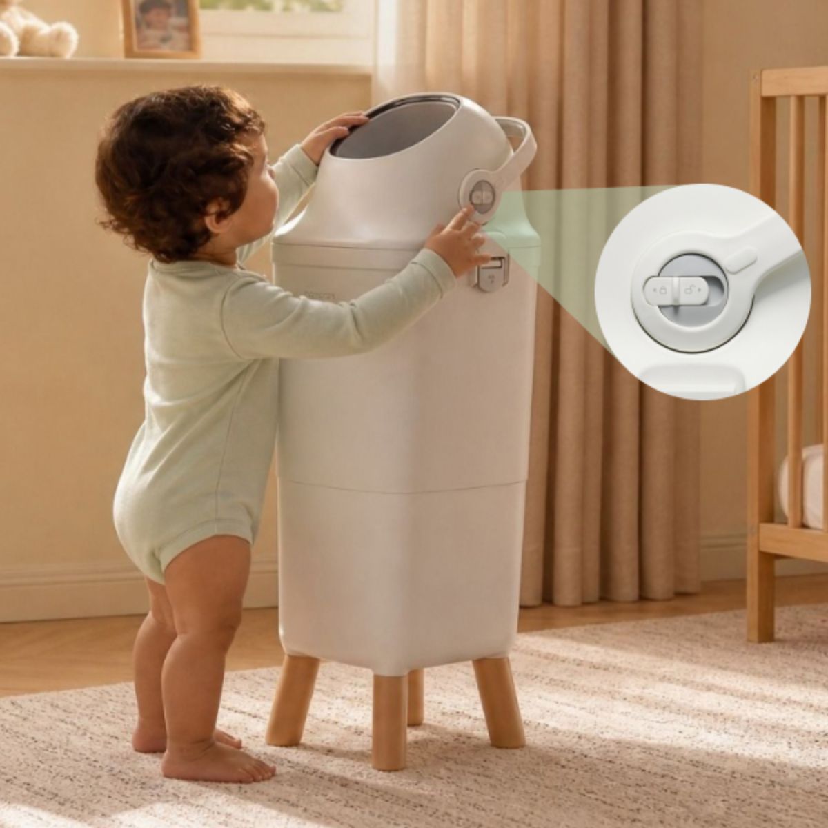 Momcozy Triple-Seal Diaper Pail on Luna Baby Store Miami