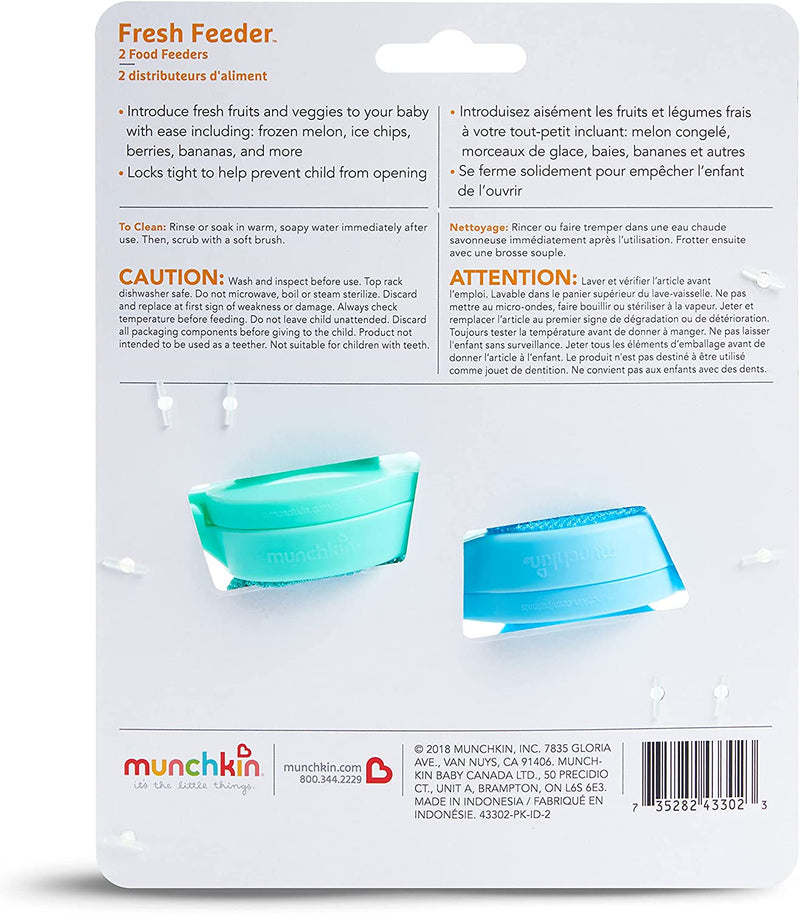 Munchkin Fresh Food Feeder 2 Pk - Mint/Blue