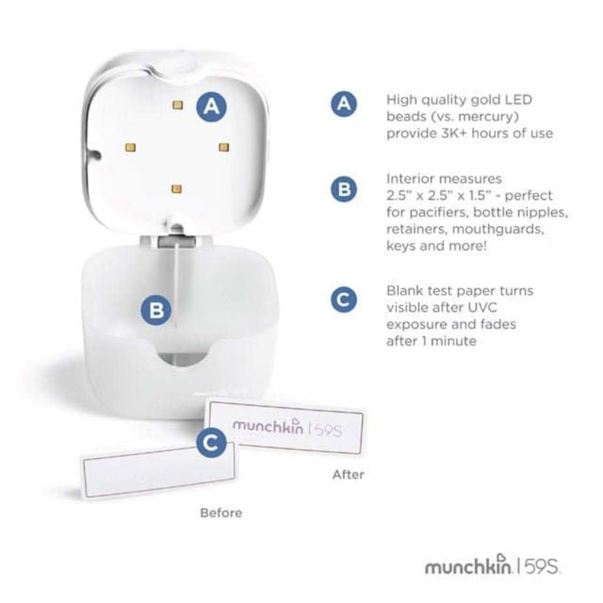 Munchkin Mini Sterilizer Plus Rechargeable Battery Portable UV