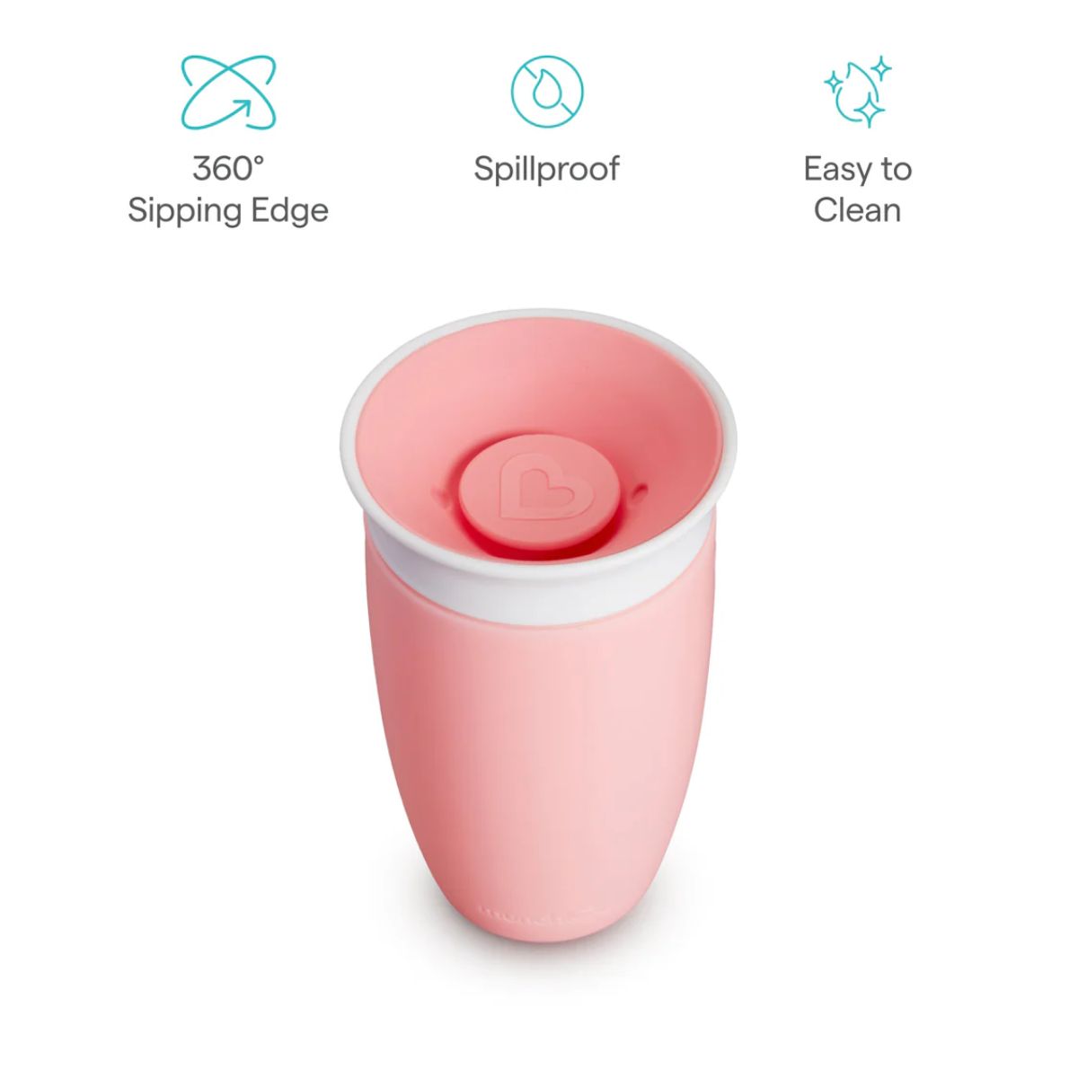 Munchkin Miracle 360 Sippy Cup 10 oz - Light Pink
