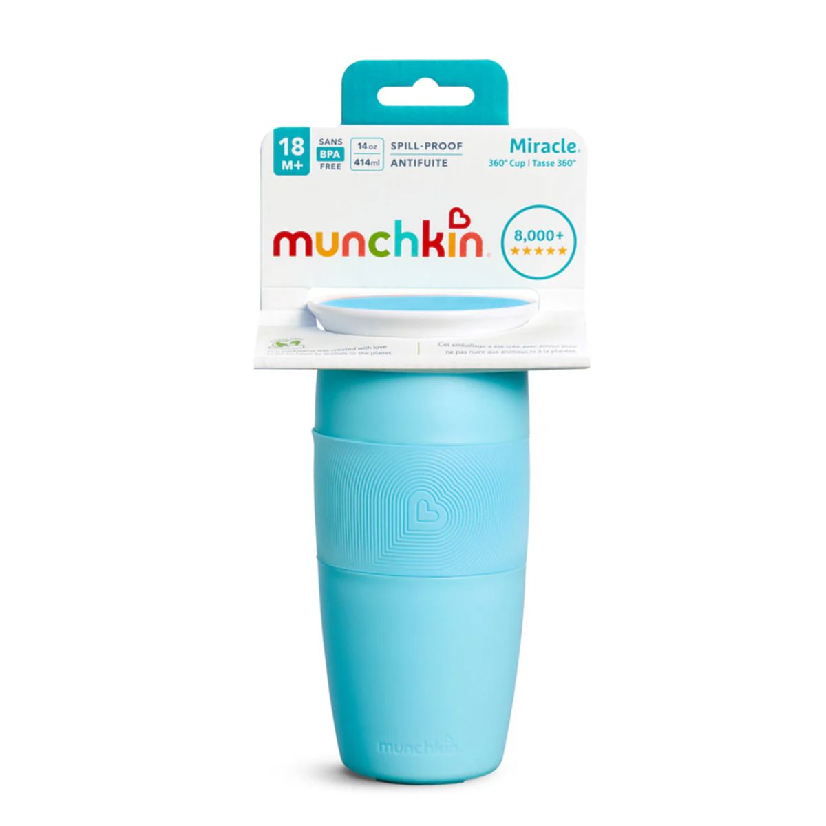 Munchkin Miracle 360 Sippy Cup 14 oz - Light Blue on Luna Baby Store Miami