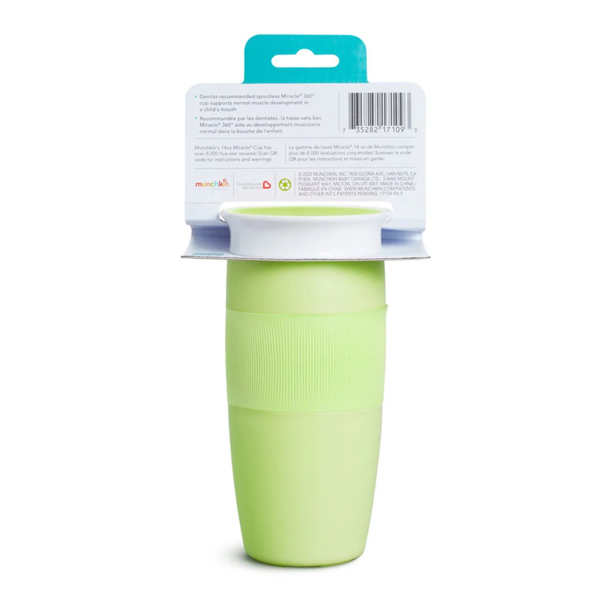 Munchkin Miracle 360 Sippy Cup 14 oz - Light Green on Luna Baby Store Miami
