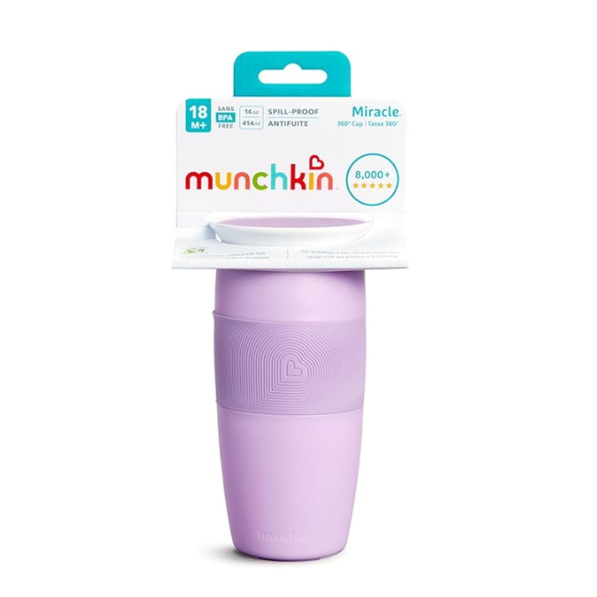Munchkin Miracle 360 Sippy Cup 14 oz - Light Purple