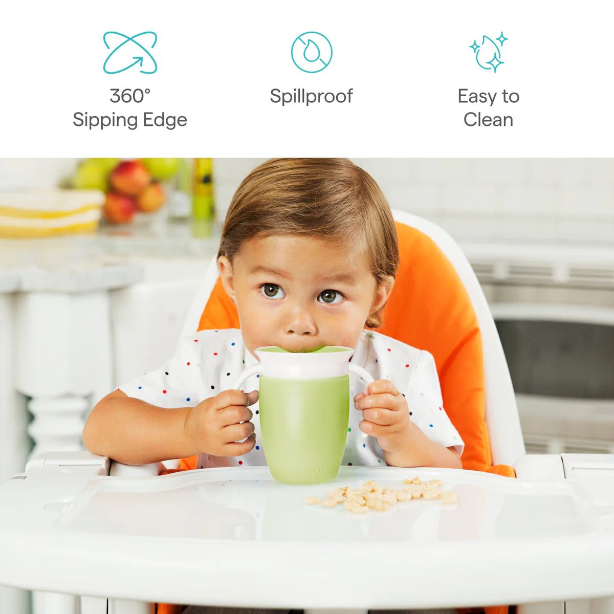 Munchkin Miracle 360 Trainer Cup 7 oz - Light Blue on Luna Baby Store Miami