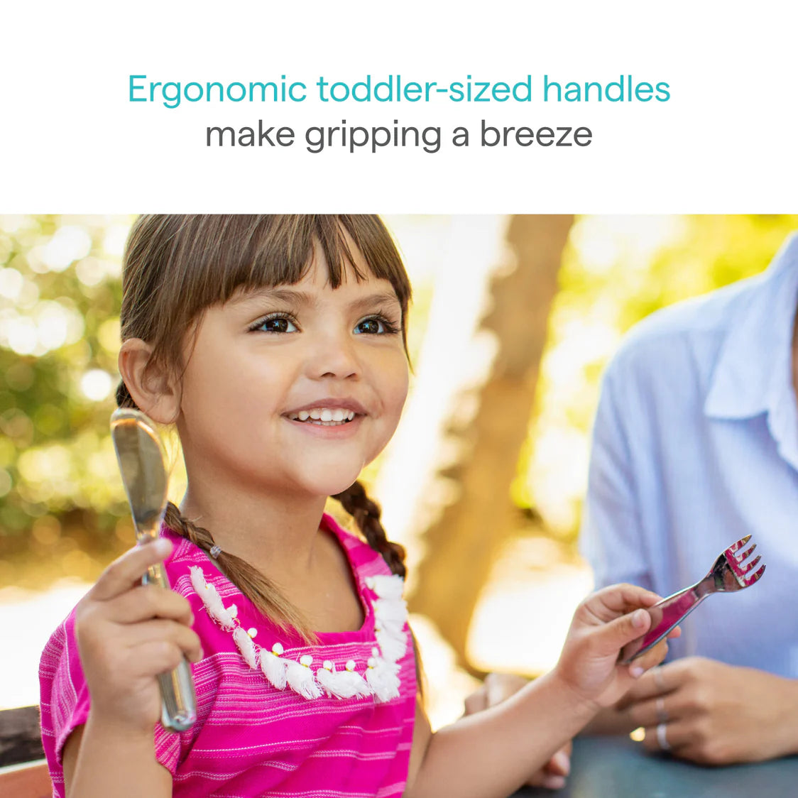 Munchkin Polish Stainless Steel Utensil Set on Luna Baby Store Miami