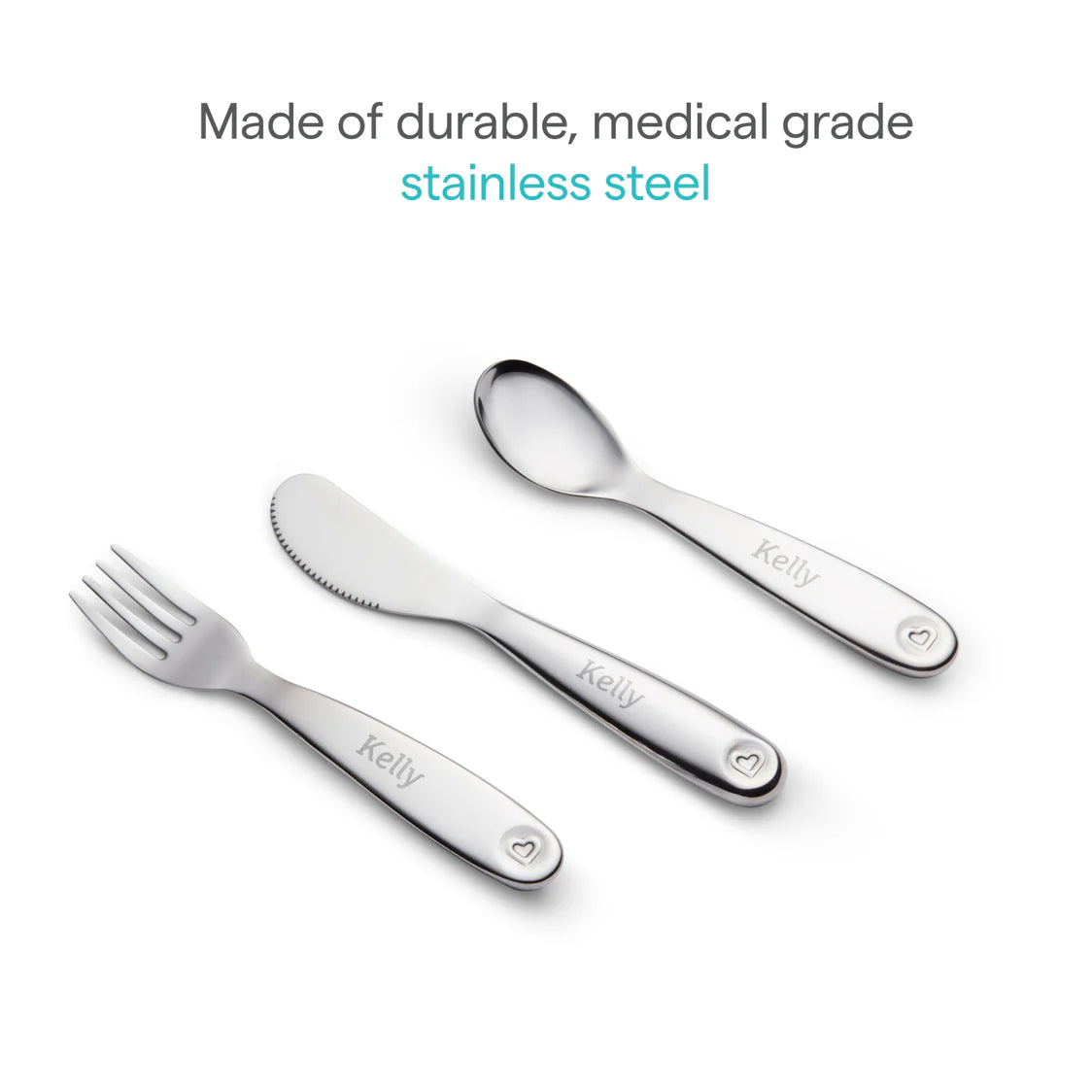Munchkin Polish Stainless Steel Utensil Set on Luna Baby Store Miami