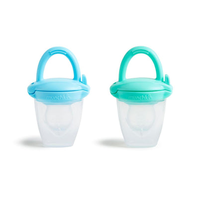 Munchkin Silicone Baby Food Feeder for Solids & Purees 2 pack - Blue/Mint