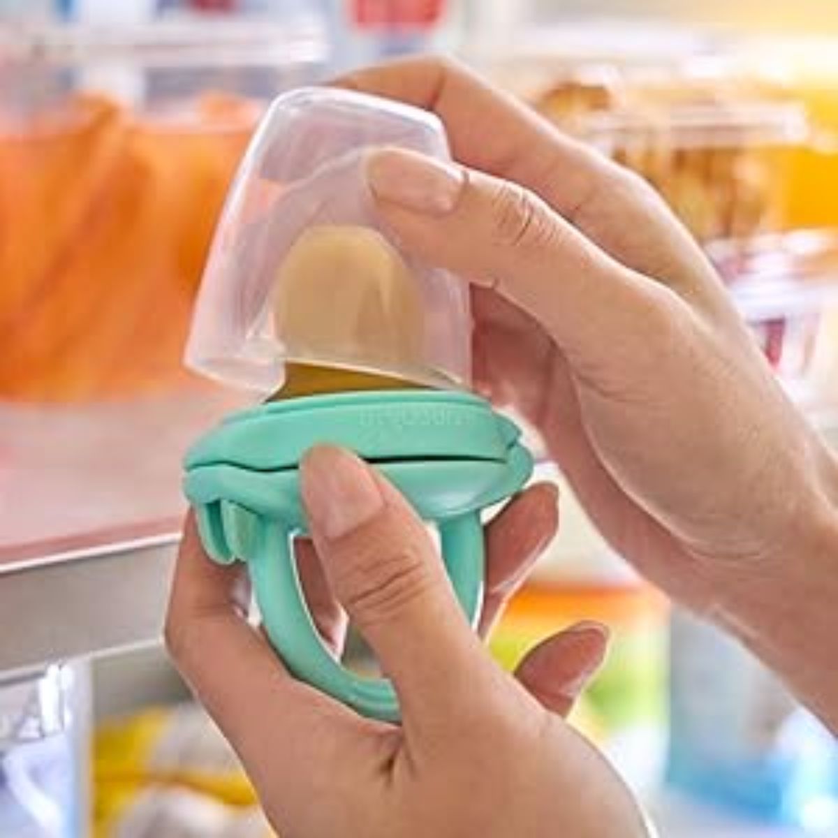 Munchkin Silicone Baby Food Feeder for Solids & Purees 2 pack - Blue/Mint