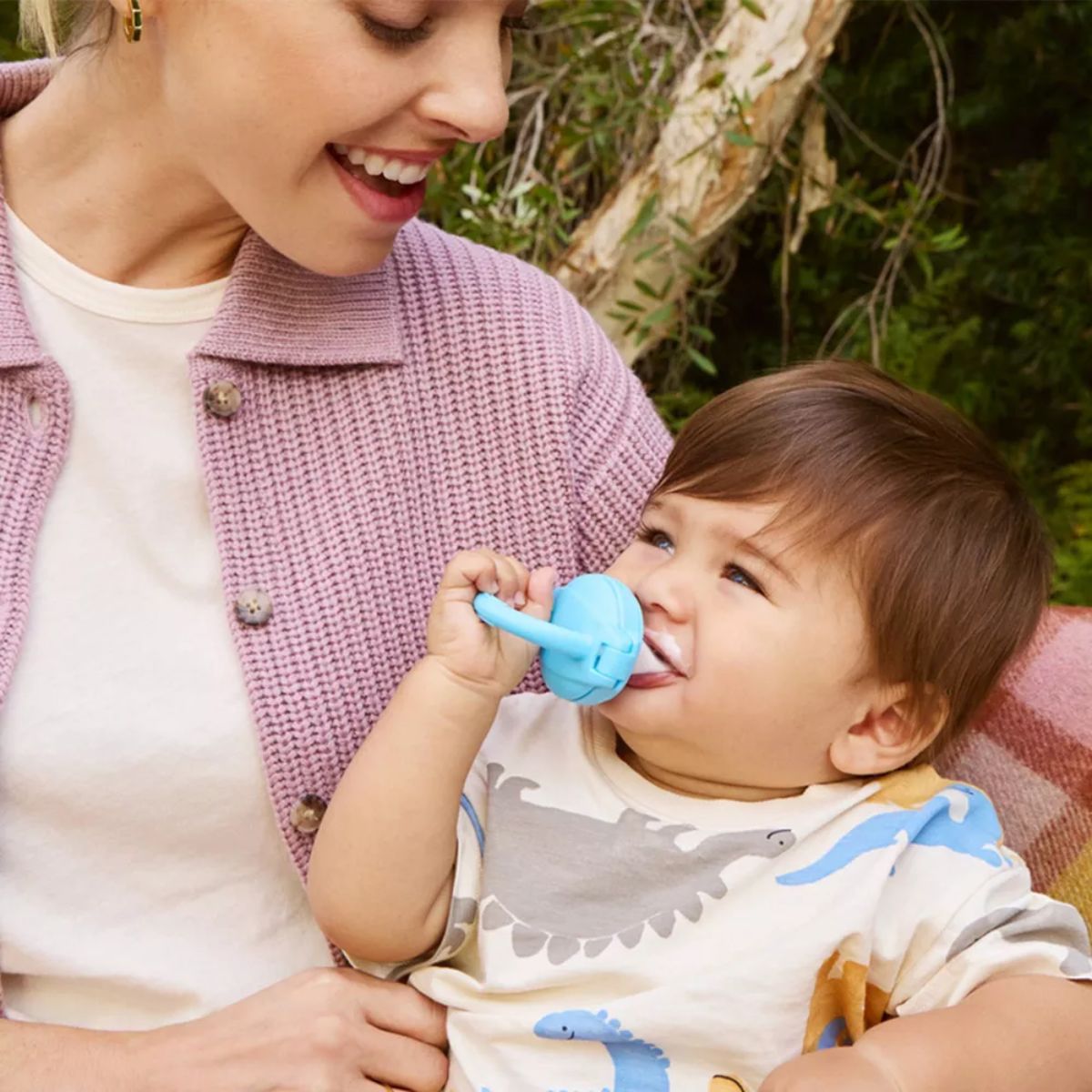 Munchkin Silicone Baby Food Feeder for Solids & Purees 2 pack - Blue/Mint
