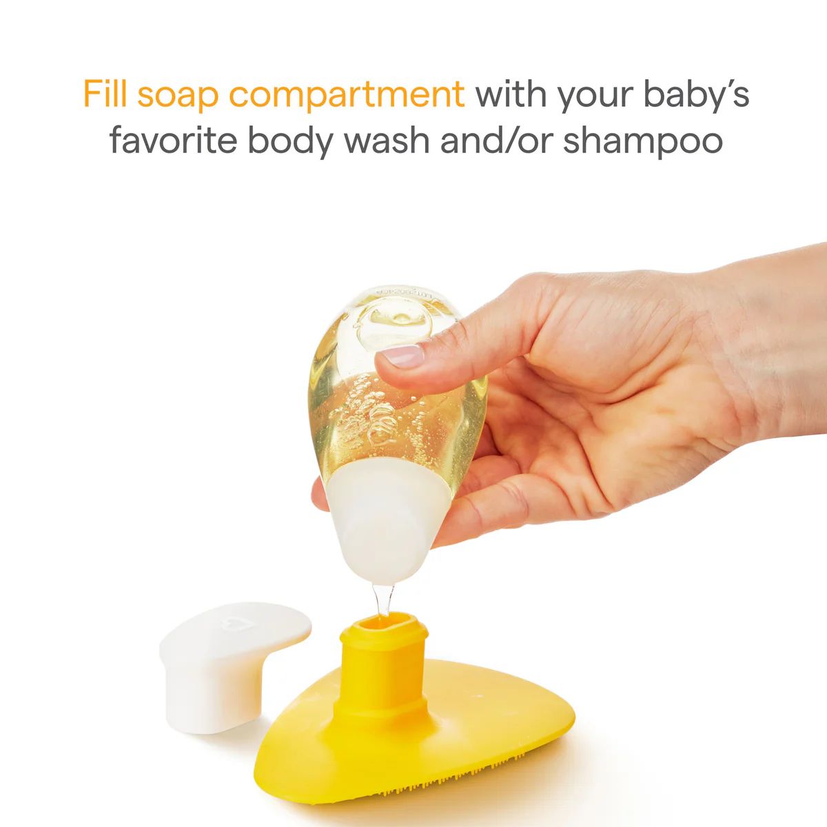 Munchkin Squeeze & Scrub Baby Bath Silicone Brush with Soap Dispenser