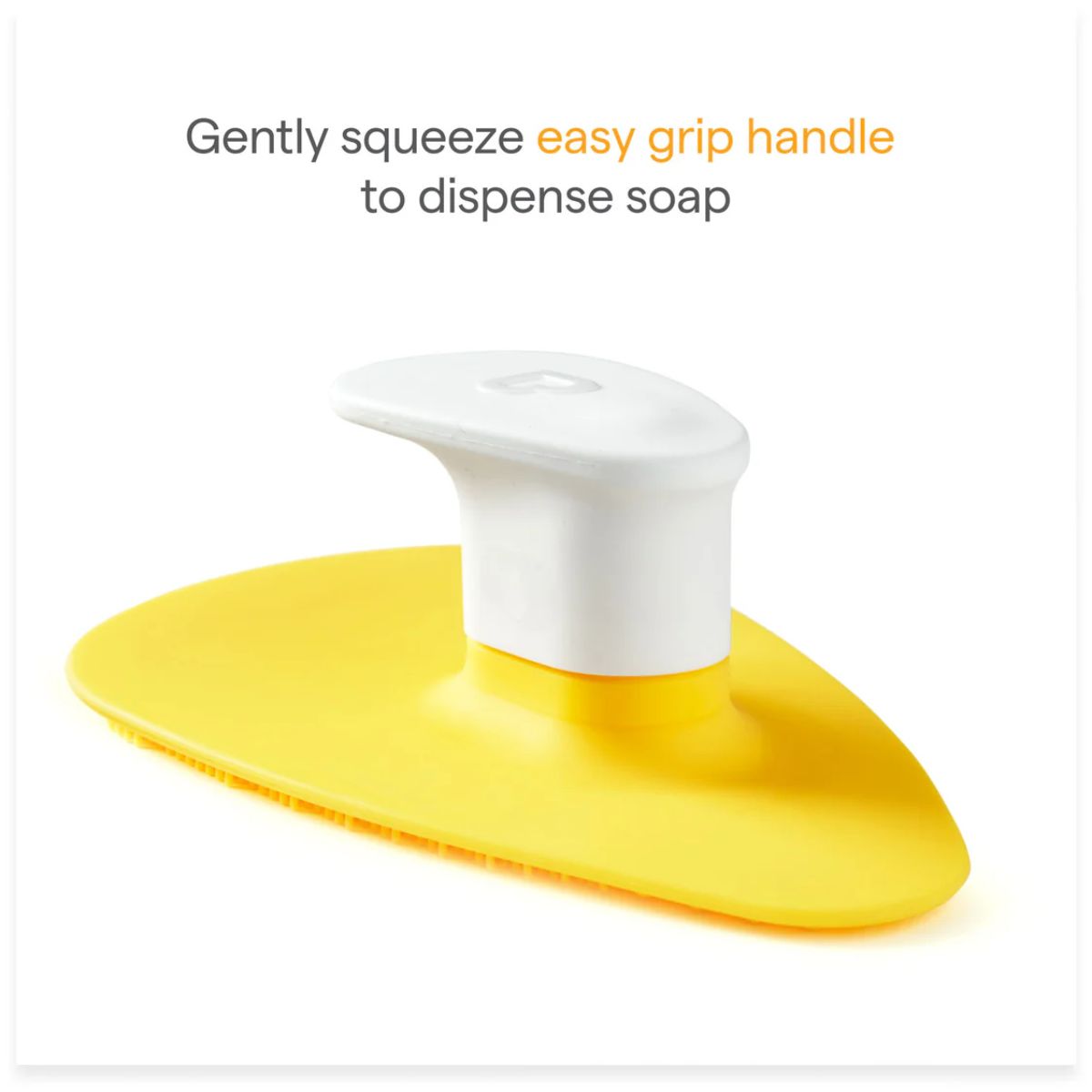 Munchkin Squeeze & Scrub Baby Bath Silicone Brush with Soap Dispenser on Luna Baby Store Miami