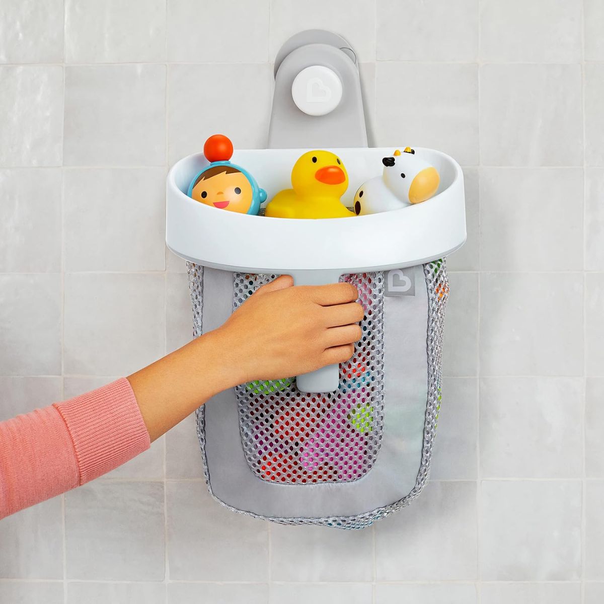 Munchkin Super Scoop Bath Toy Organizer And Storage - Gray - Fast & Easy Bath Toy Cleanup