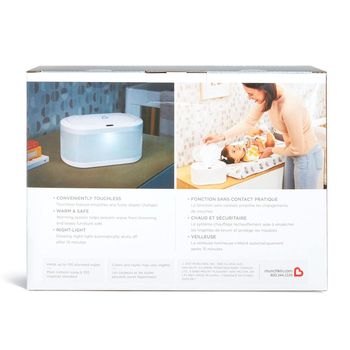 Munchkin Touch Free Baby Wipe Warmer with Motion Sensor & Nightlight