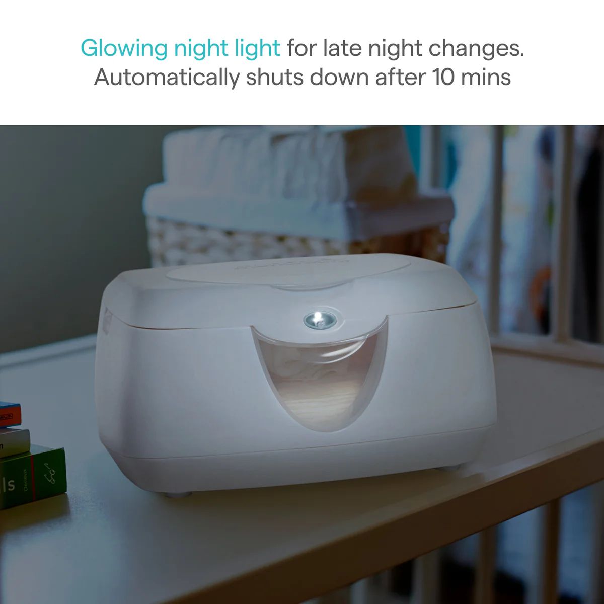Munchkin Warm Glow Wipe Warmer - White on Luna Baby Store Miami