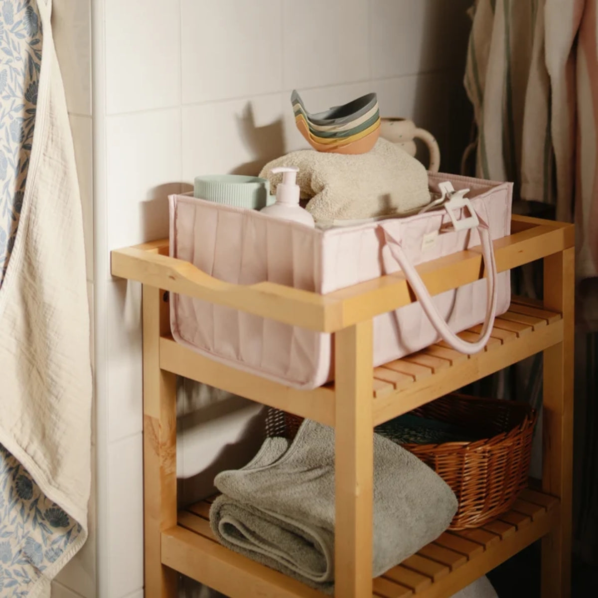 Mushie Diaper Caddy - Ivory