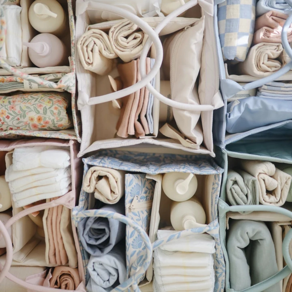 Mushie Diaper Caddy - Ivory on Luna Baby Store Miami