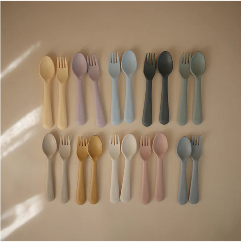 Mushie Fork and Spoon Set (Powder Blue)