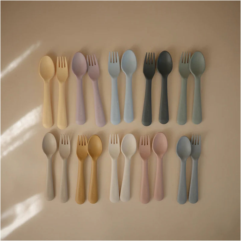 Mushie Fork and Spoon Set (Vanilla)