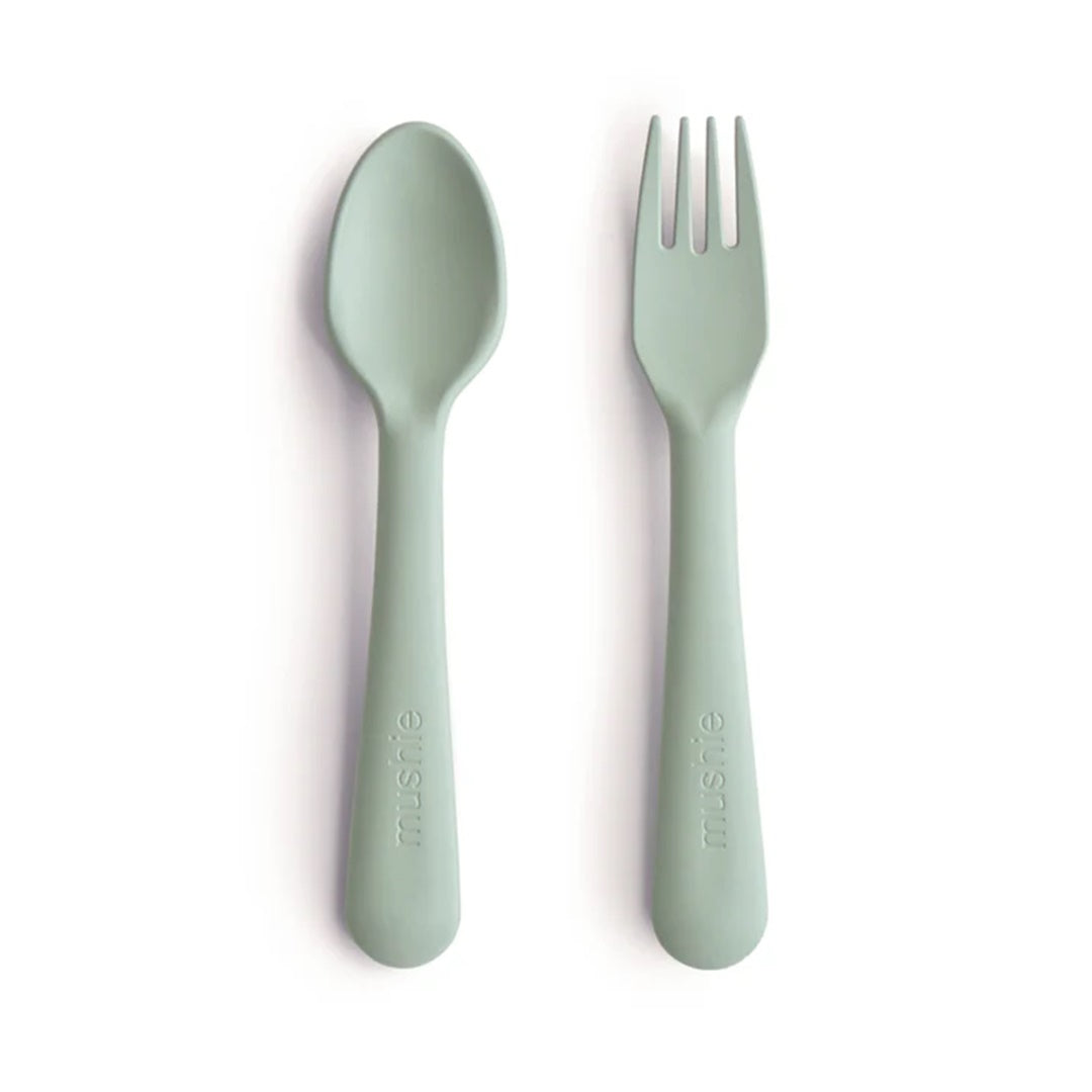 Mushie Fork and Spoon Set (Sage)