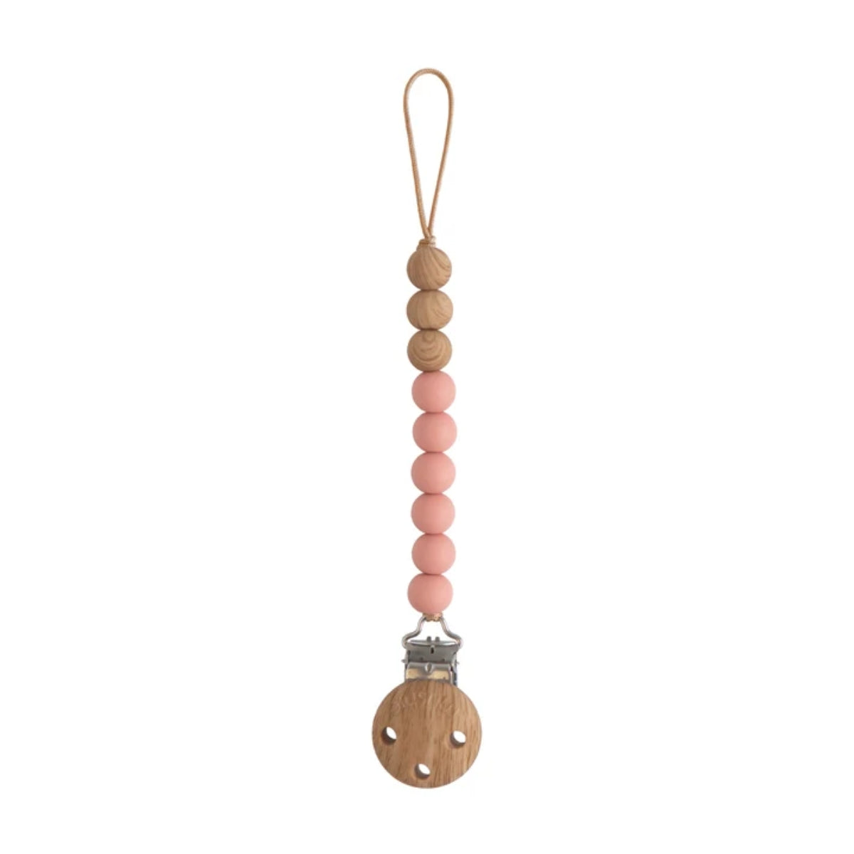Mushie Silicone Pacifier Clip | Eva Powder on Luna Baby Store Miami