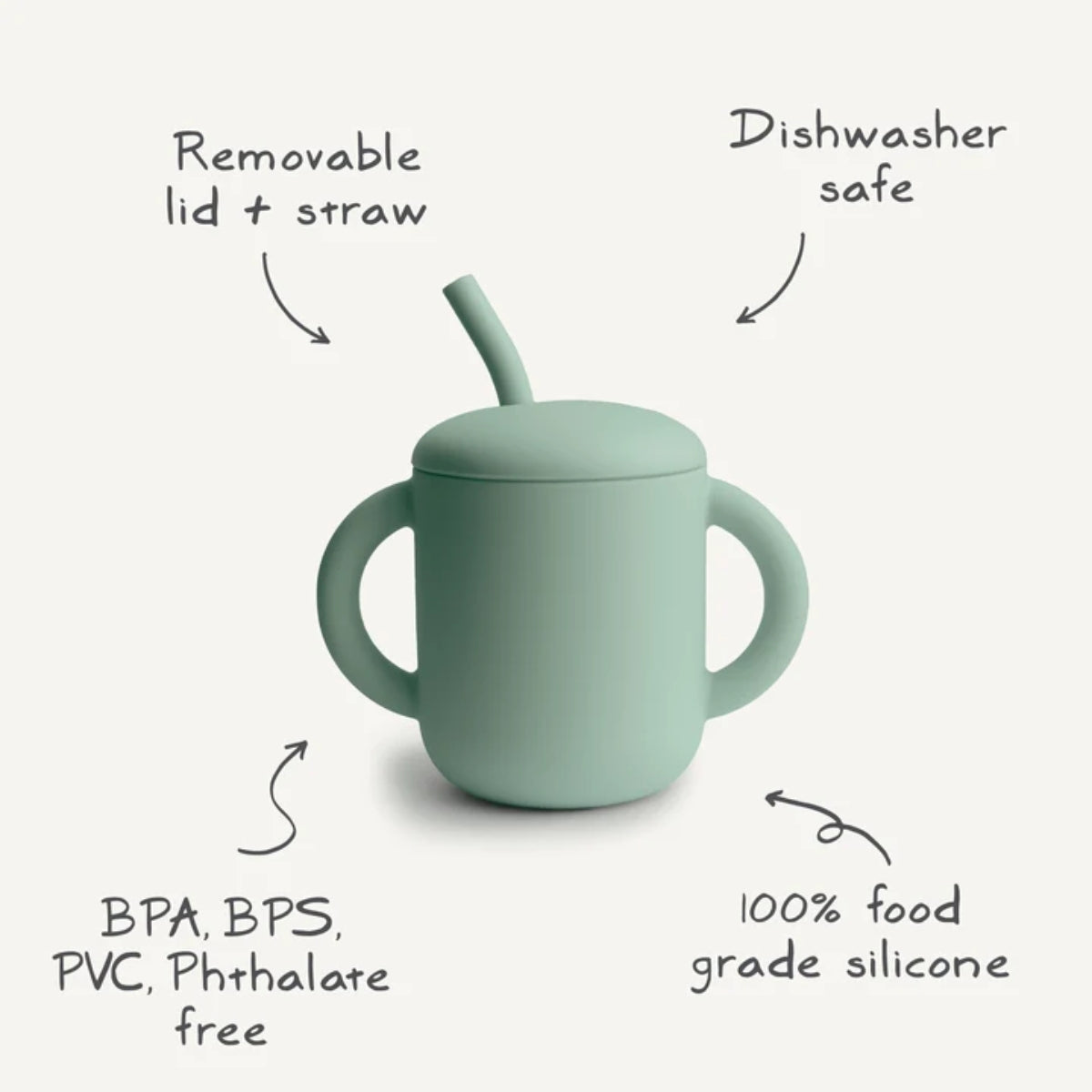 Mushie Silicone Training Cup + Straw - Planets