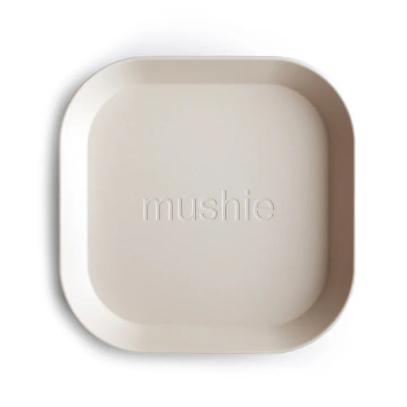 Mushie Square Dinnerware Plates Set of 2 - Ivory