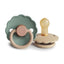 Mushie FRIGG Daisy Natural Rubber Pacifier 2 Pack - Willow/Croissant - 0-6M on Luna Baby Store Miami