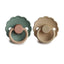 Mushie FRIGG Daisy Natural Rubber Pacifier 2 Pack - Willow/Croissant - 0-6M on Luna Baby Store Miami