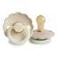 Mushie FRIGG Daisy Night Glow Natural Rubber Pacifier 2-Pack  - Croissant/Cream - 0-6M on Luna Baby Store Miami