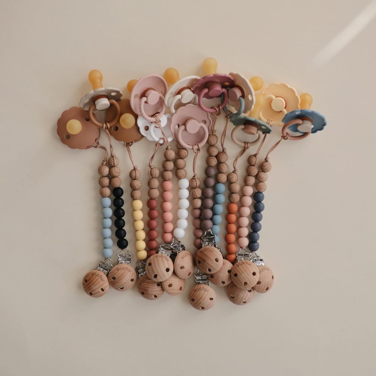 Mushie FRIGG Daisy Pacifier 2 Pack - Blush/Cream - 0-6M