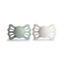 Mushie FRIGG Lucky Symmetrical Pacifier set (6-18M) - Sage/Silver Gray