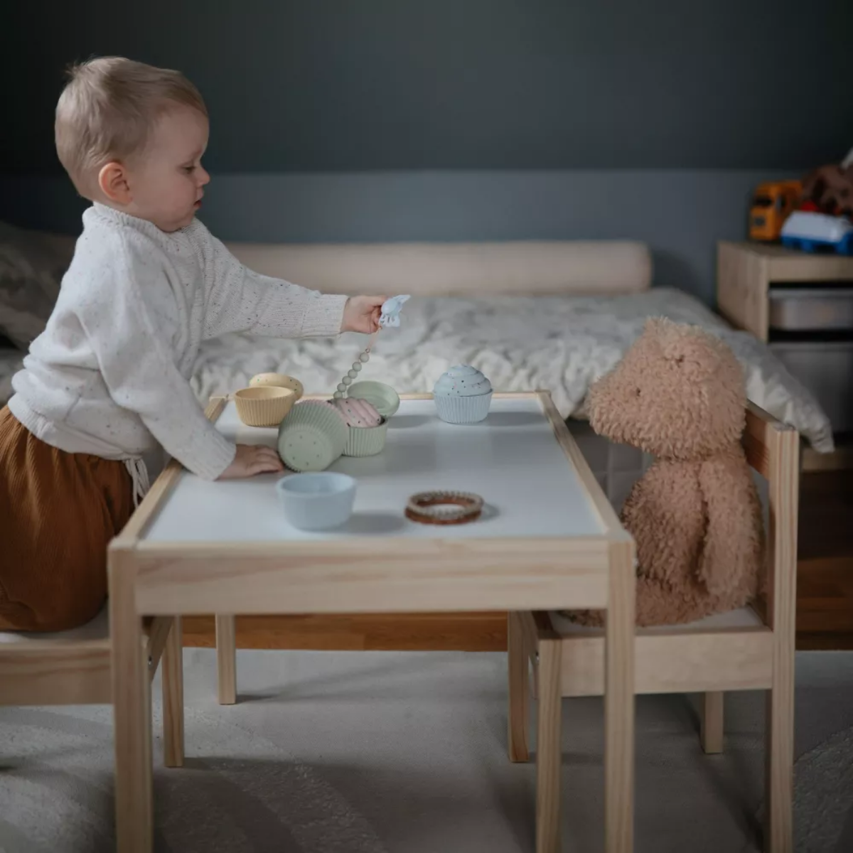 Mushie FRIGG Lucky Symmetrical Pacifier set (6-18M) - Sage/Silver Gray