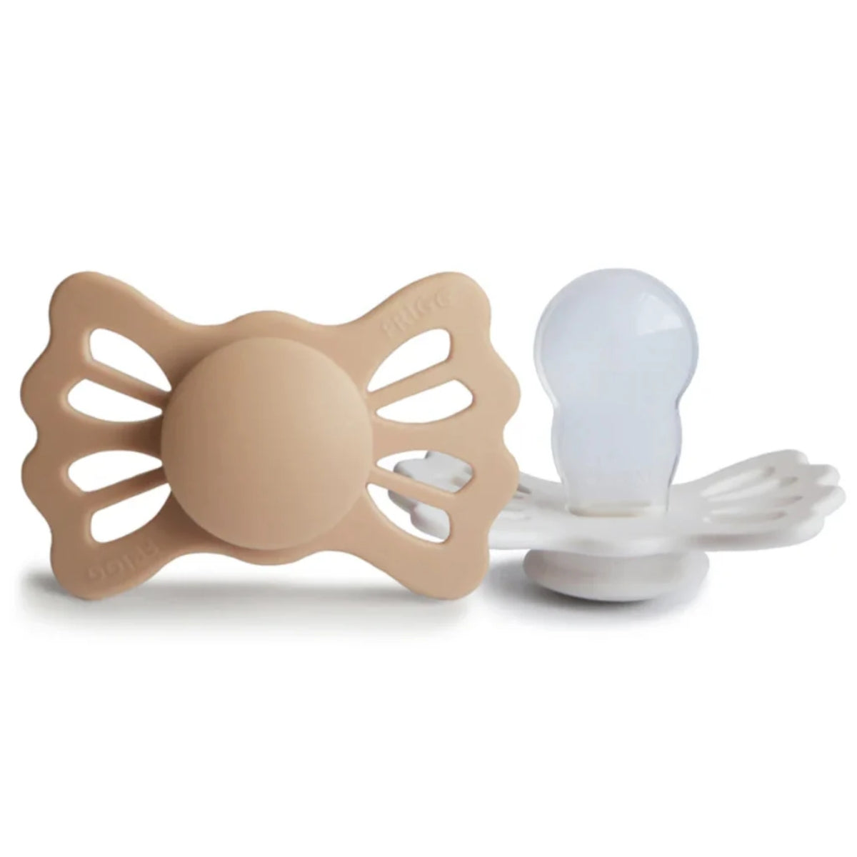 Mush Pacifiers Mushie FRIGG Lucky Symmetrical Pacifier set (6-18M) - Silky Satin & Cr ...