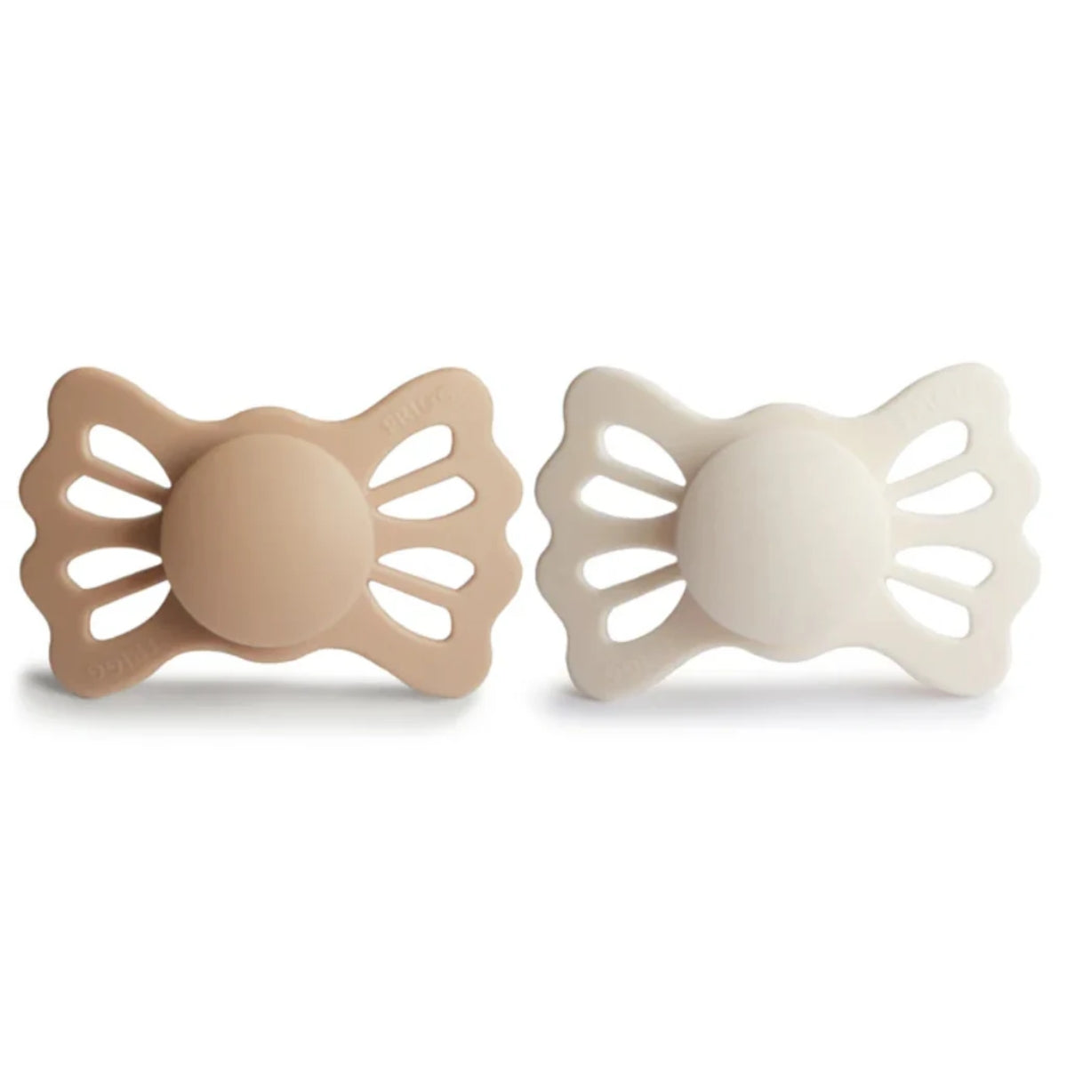 Mushie FRIGG Lucky Symmetrical Pacifier set (6-18M) - Silky Satin & Cream