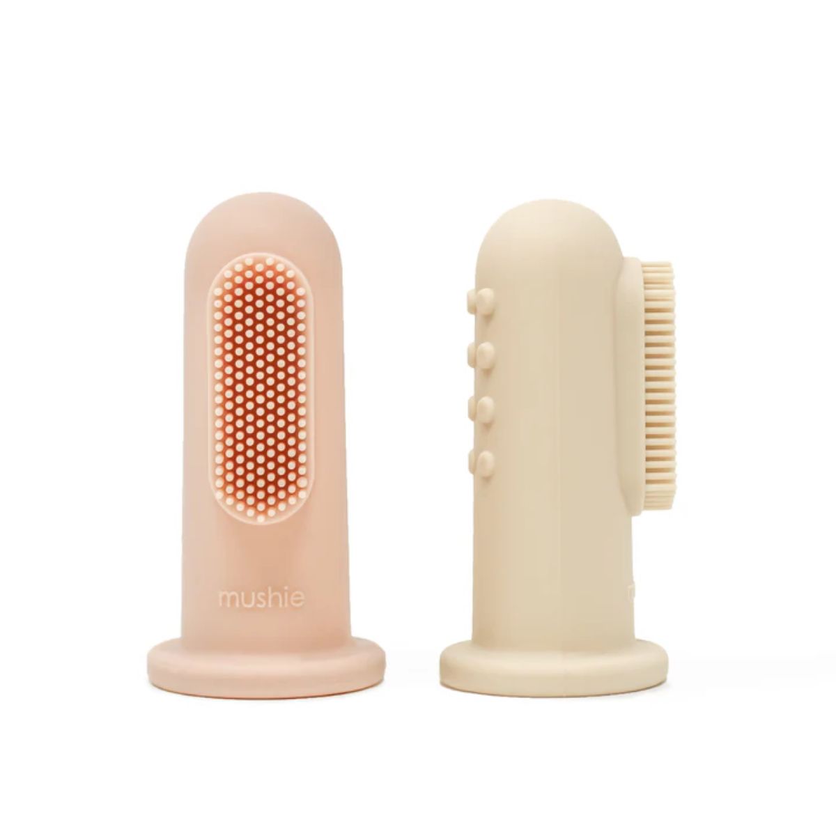 Mushie Finger Toothbrush - Shifting Sand/Blush
