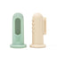 Mushie Finger Toothbrush - Shifting Sand/Cambridge Blue on Luna Baby Store Miami