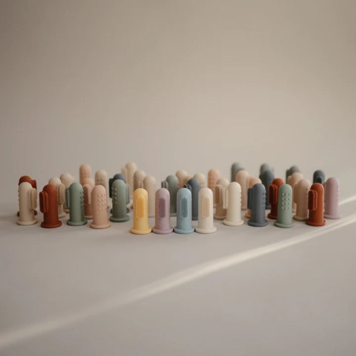 Mushie Finger Toothbrush - Tradewinds/Stone