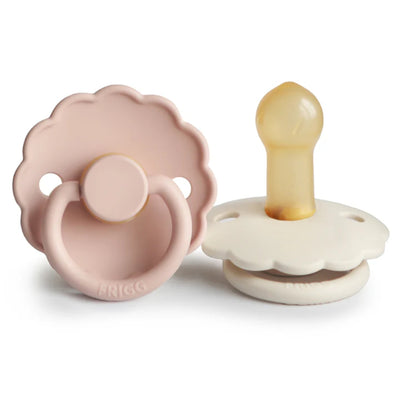 Mushie Frigg Daisy Natural Rubber Pacifier 2 pack - Blush/Cream