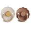 Mushie Frigg Daisy Natural Rubber Pacifier 2 pack - Chamomile/Peach Bronze