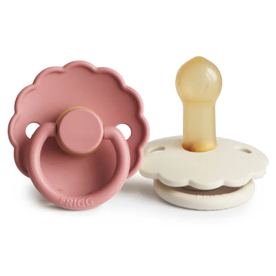 Mushie Frigg Daisy Natural Rubber Pacifier 2 pack - Powder Blush/Cream