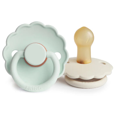 Mushie Frigg Daisy Natural Rubber Pacifier 2 pack - Seafoam/Cream