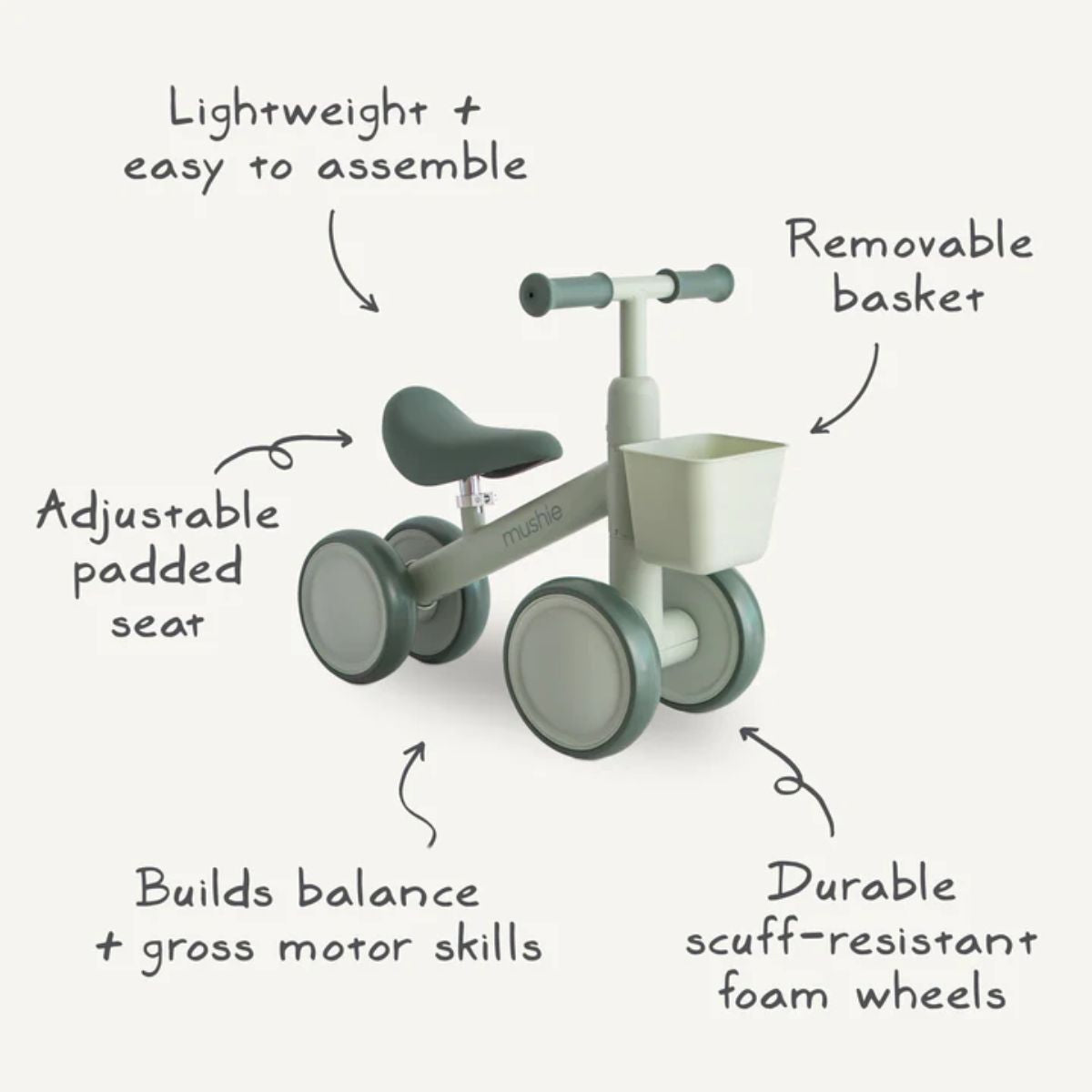 Mushie Mini Toddler Bike - Sage