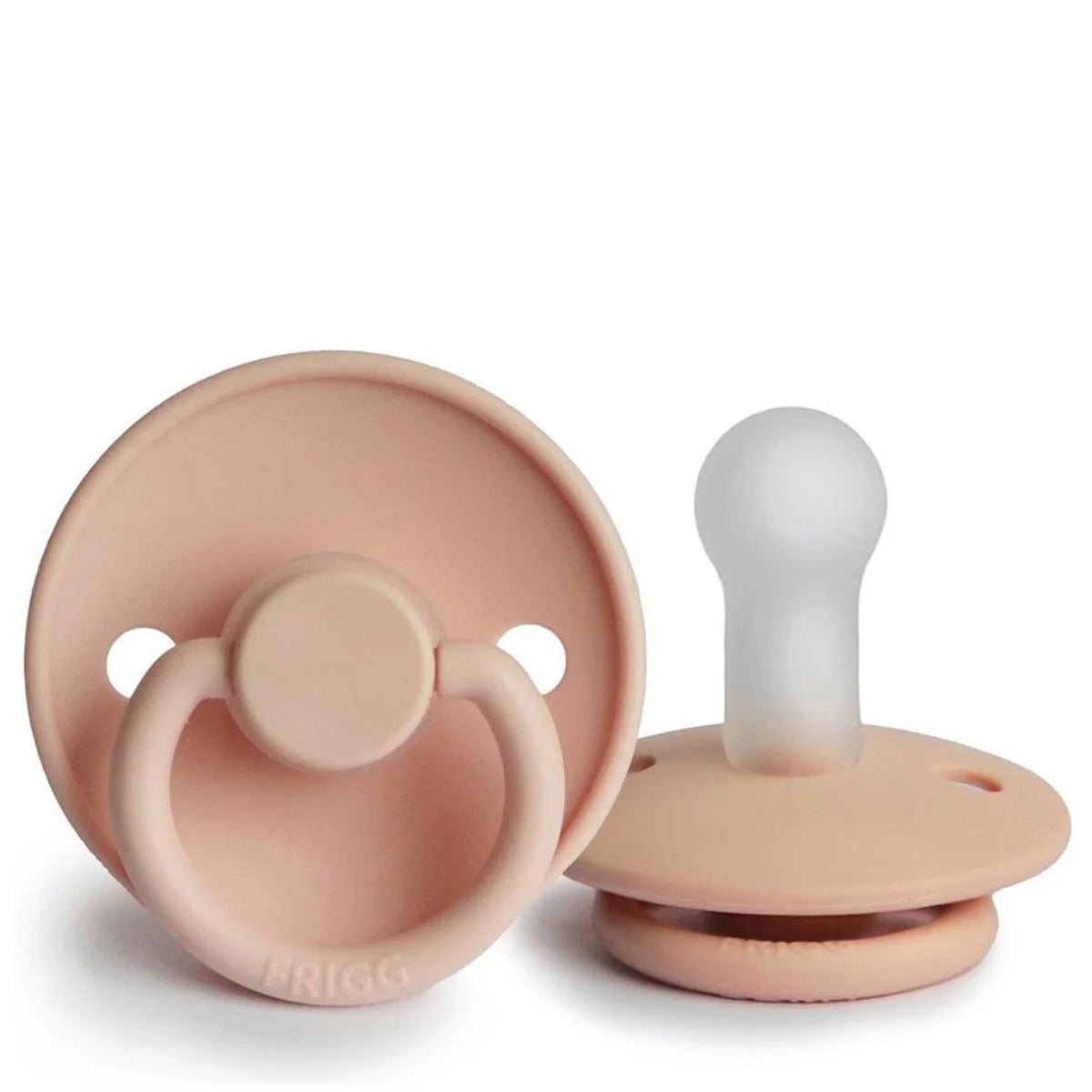 Mushie Natural Rubber Baby Pacifier 0-6M - Baby Pink on Luna Baby Store Miami