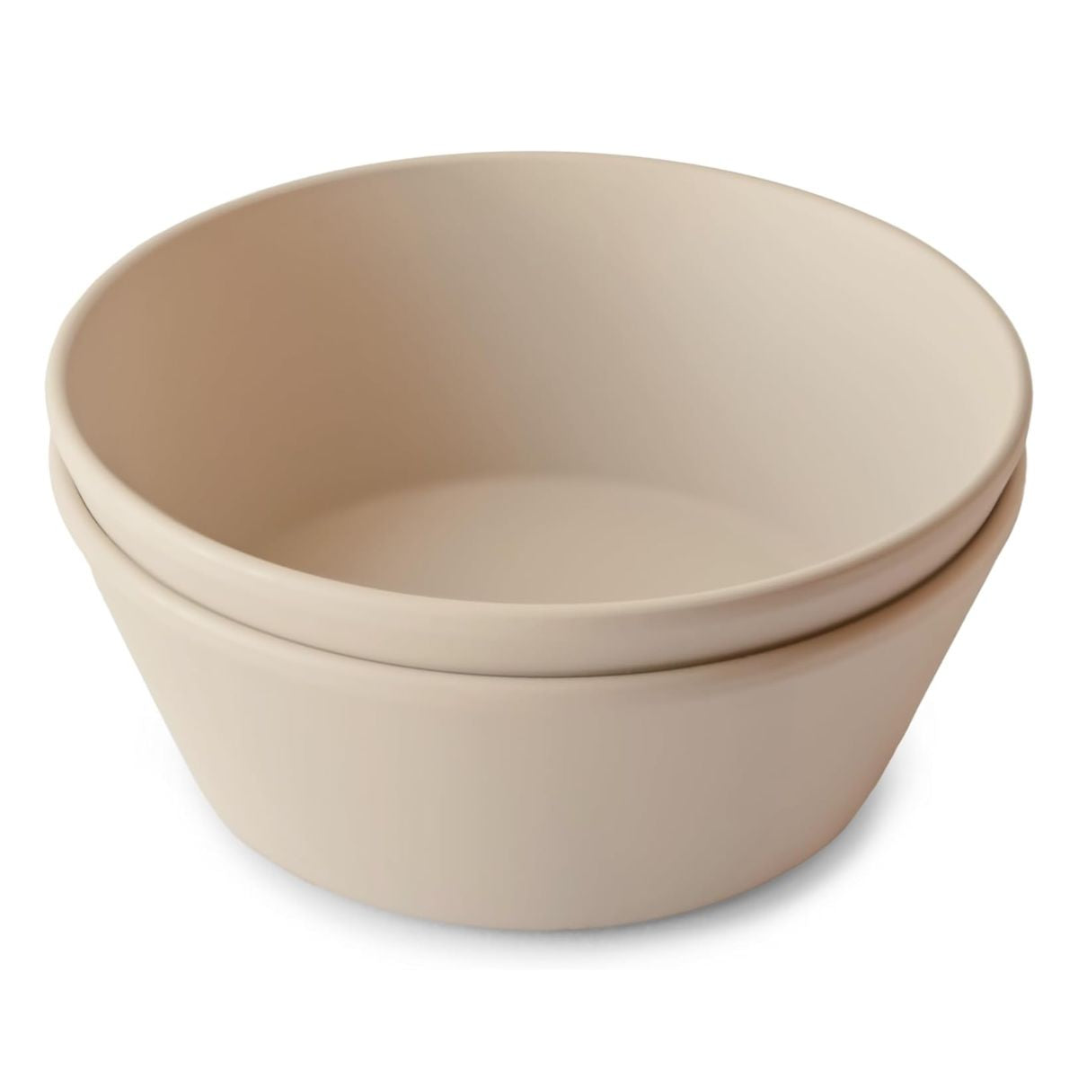 Mushie Round Dinnerware Bowl Set of 2 - Vanilla on Luna Baby Store Miami