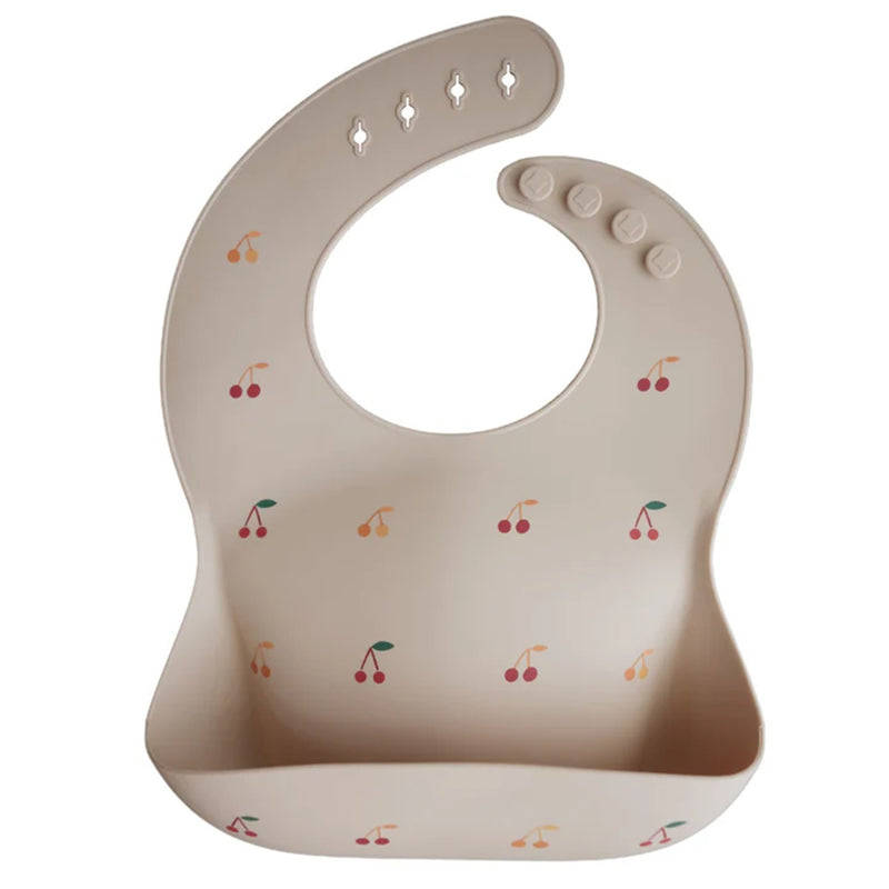 Mushie Silicone Baby Bib - Cherries