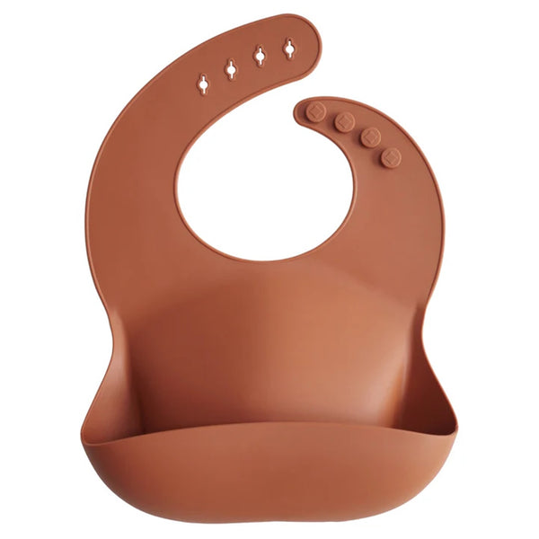 Mushie Silicone Baby Bib - Clay